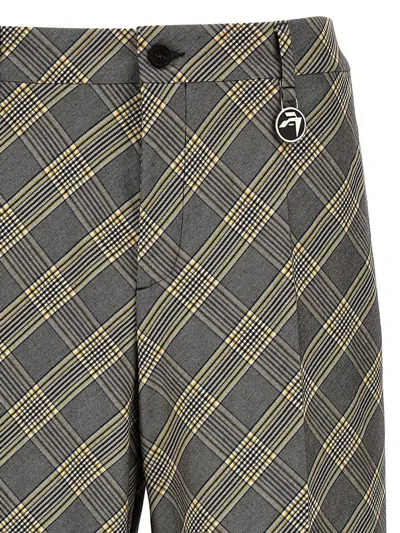 Ambush Check Print Cotton Trousers With Concealed Closure