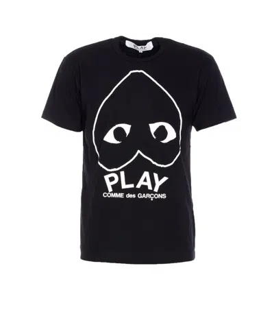 Comme Des Garçons Play Graphic Print Crewneck Short Sleeves T-shirt In Black