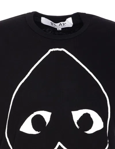 Comme Des Garçons Play Graphic Print Crewneck Short Sleeves T-shirt In Black