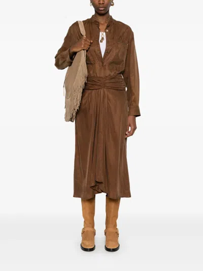 Isabel Marant Étoile Karima Button Up Top In Brown
