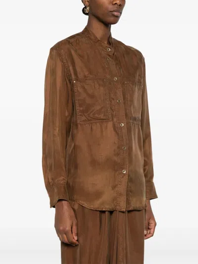 Isabel Marant Étoile Karima Button Up Top In Brown