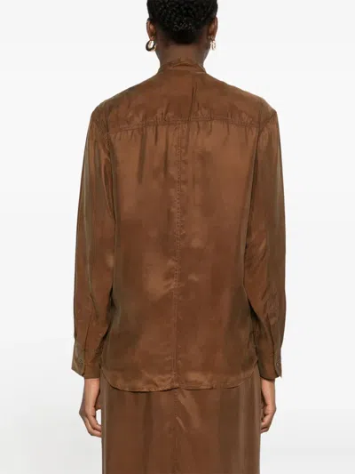 Isabel Marant Étoile Karima Button Up Top In Brown
