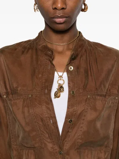Isabel Marant Étoile Karima Button Up Top In Brown
