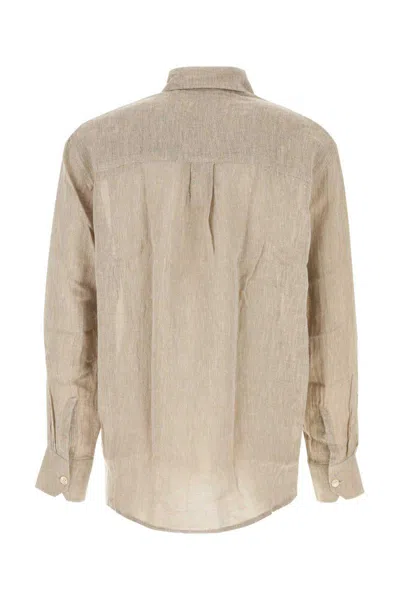 Our Legacy Textured Fabric Long Sleeves Chest Pocket Shirt In Nude