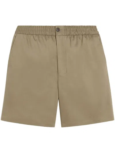 Ami Alexandre Mattiussi Khaki Cotton Elasticated Waist Shorts