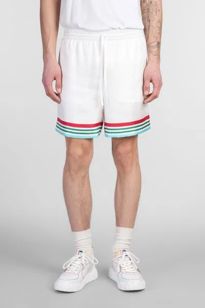 Casablanca Mens Casa Way World Series Relaxed-fit Striped Silk Shorts