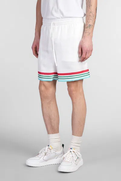 Casablanca Mens Casa Way World Series Relaxed-fit Striped Silk Shorts