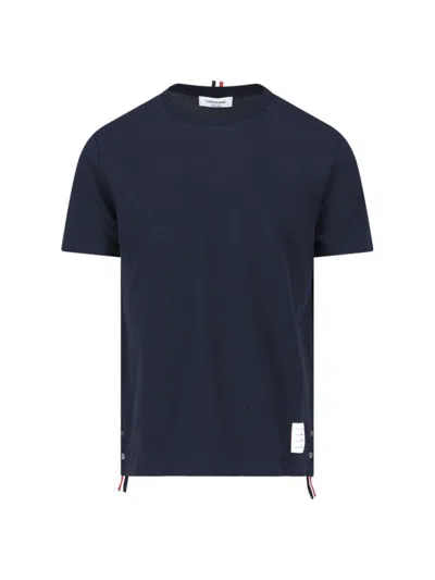 Thom Browne Crew Neck Cotton T-shirt With Distinctive Logo