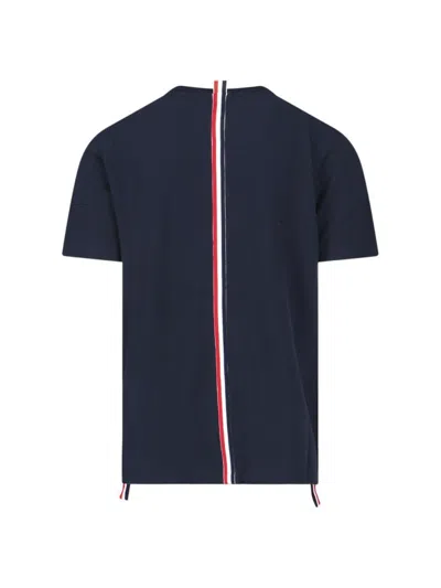 Thom Browne Crew Neck Cotton T-shirt With Distinctive Logo