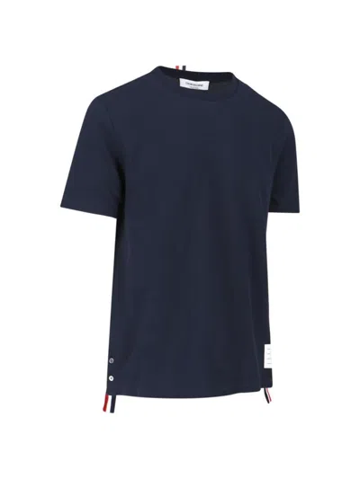 Thom Browne Crew Neck Cotton T-shirt With Distinctive Logo