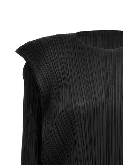 Issey Miyake Womens Black September Long-sleeve Knitted Top