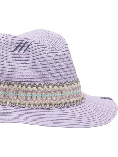 The Hat Gang Happy Embroidered Paper Hat In Purple