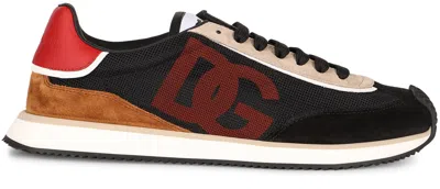 Dolce & Gabbana Canvas And Suede Sneakers In Multi