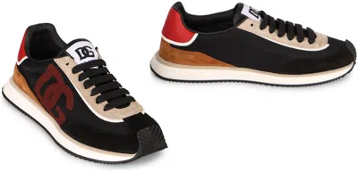 Dolce & Gabbana Canvas And Suede Sneakers In Multi