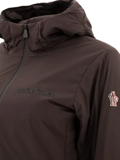 Moncler Mietres Zip-up Windbreaker Jacket In Brown
