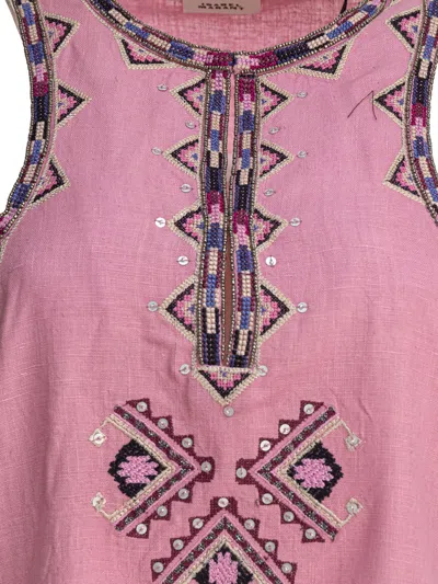 Isabel Marant Embroidered Sleeveless Tank Top In Pink