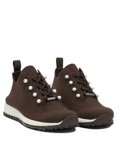 Jimmy Choo Women Veles Pearl Embellished Sneakers In Brown