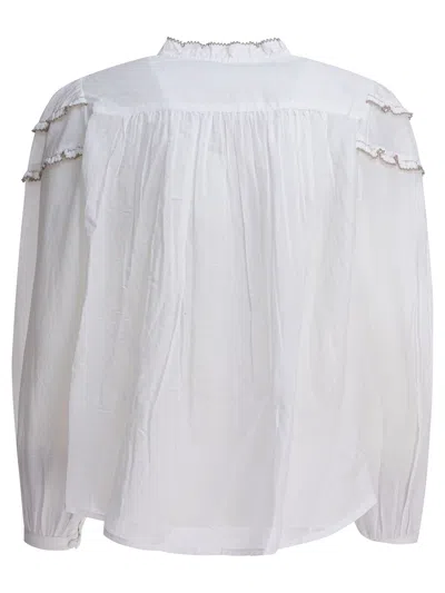Isabel Marant Étoile Delicate Ruffled White Shirt With Button-down Front In White