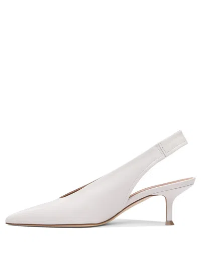 Lella Baldi Slingback Heeled Shoes With Pointed Toe In White