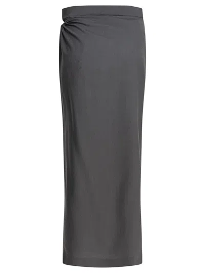 Max Mara High-waisted Cut-out Skirt With Asymmetrical Slit In Black