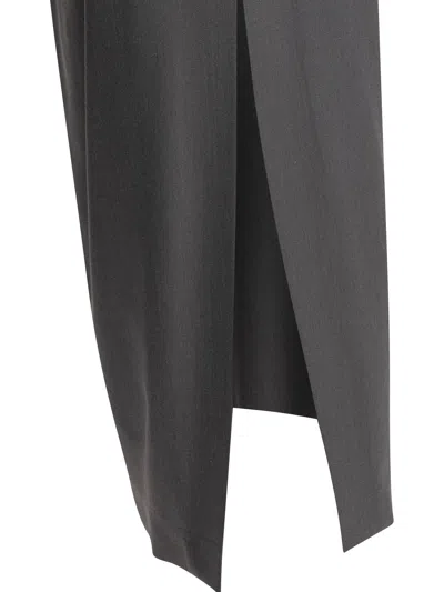 Max Mara High-waisted Cut-out Skirt With Asymmetrical Slit In Black
