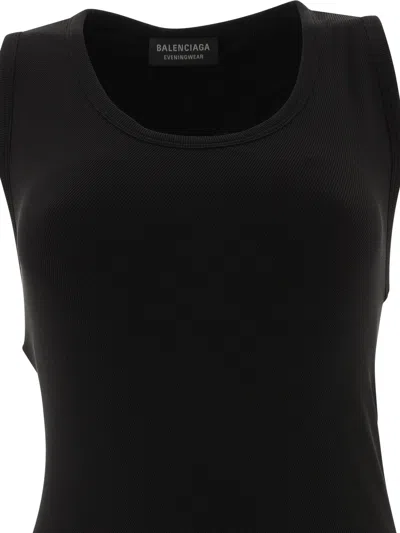 Balenciaga Women Ribbed Jersey Sleeveless Dress