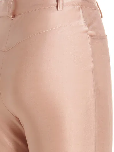Alexandre Vauthier Pink Shiny Stretch Pants In Pink