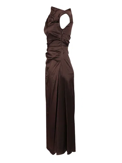 Staud One-shoulder-maxikleid Phare Aus Baumwolle In Brown