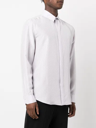 Fendi Silk Shirt With Micro Ff Karligraphy Pattern