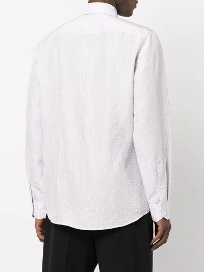 Fendi Silk Shirt With Micro Ff Karligraphy Pattern