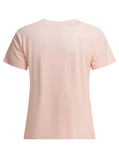 Pinko Nambrone Pink Crewneck T-shirt With Love Birds Diamond Cut Logo On The Chest In Cotton Woman In Pink