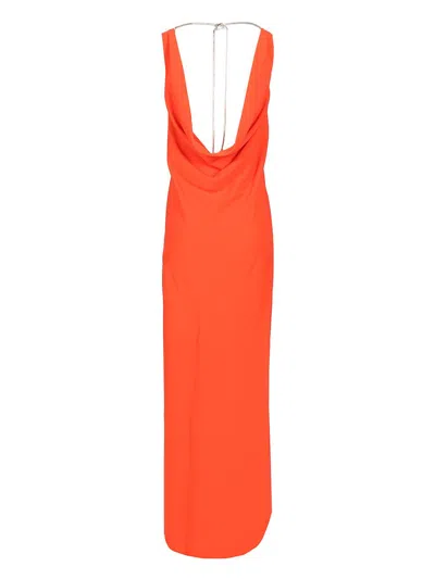 Max Mara Long Cady Dress Dresses Red In Orange