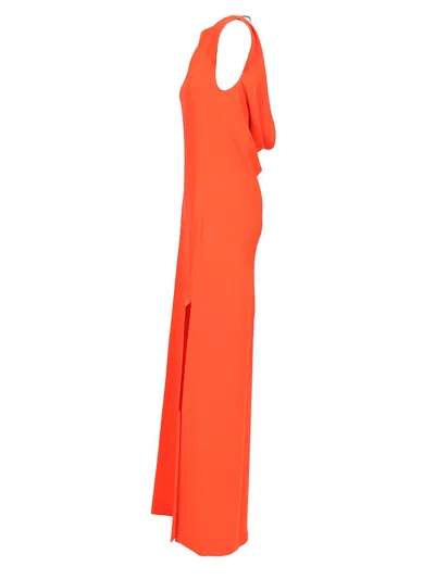 Max Mara Long Cady Dress Dresses Red In Orange