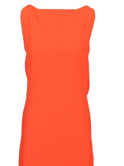 Max Mara Long Cady Dress Dresses Red In Orange