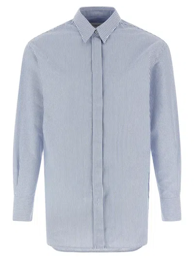 Golden Goose Striped Embroidered Shirt With Collared Cuffs