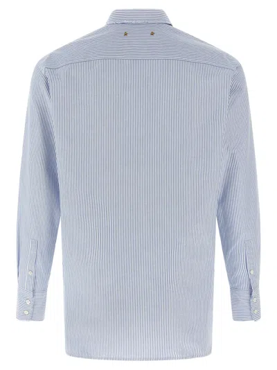 Golden Goose Striped Embroidered Shirt With Collared Cuffs