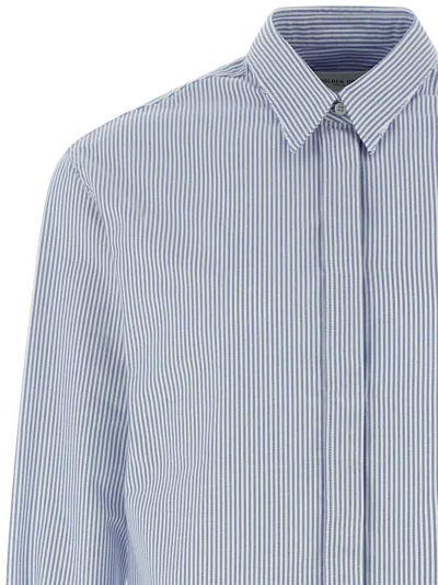 Golden Goose Striped Embroidered Shirt With Collared Cuffs