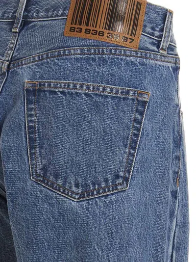 Vtmnts Straight Leg Denim Trousers With Contrast Stitching In Blue