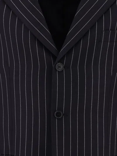 Off-white Pinstriped Blazer With Structured Silhouette