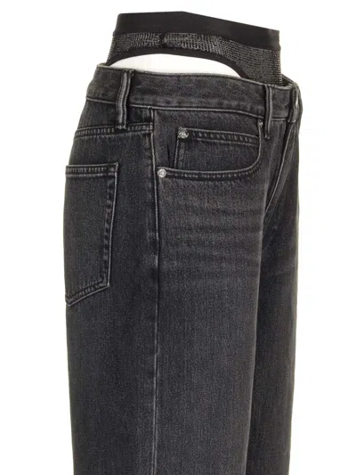 Alexander Wang Slit Hem Prestyle Hotfix Mesh Undie Jeans