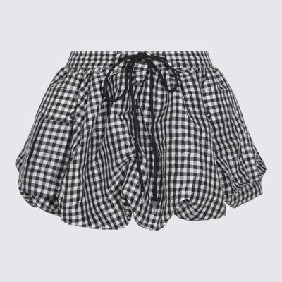 Ganni Vichy Pattern Balloon Miniskirt In Multi