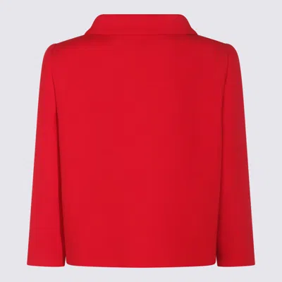 Valentino Womens Paris Heart-button Relaxed-fit Wool And Silk Jacket In Red
