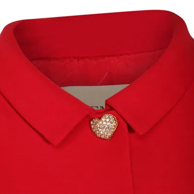 Valentino Womens Paris Heart-button Relaxed-fit Wool And Silk Jacket In Red