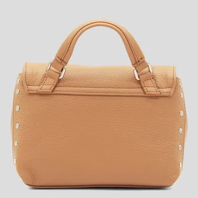 Zanellato Cappuccino Leather Postina Baby Top Handle Bag In Brown