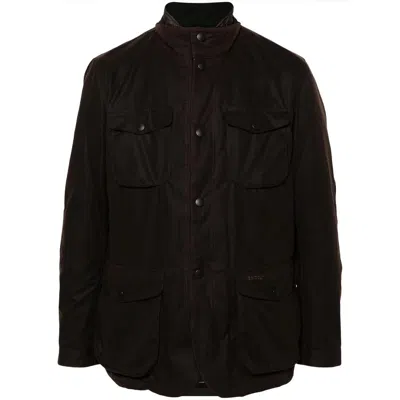 Barbour Ogston Waxed Jacket In Brown