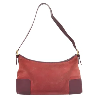 Pre-owned Loewe Anagram Red Suede Shoulder Bag ()