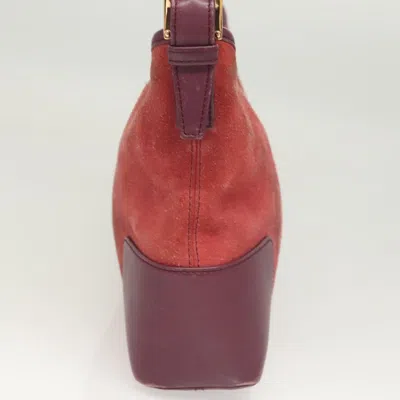Pre-owned Loewe Anagram Red Suede Shoulder Bag ()