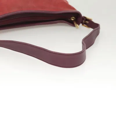 Pre-owned Loewe Anagram Red Suede Shoulder Bag ()