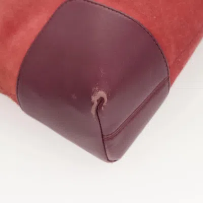 Pre-owned Loewe Anagram Red Suede Shoulder Bag ()
