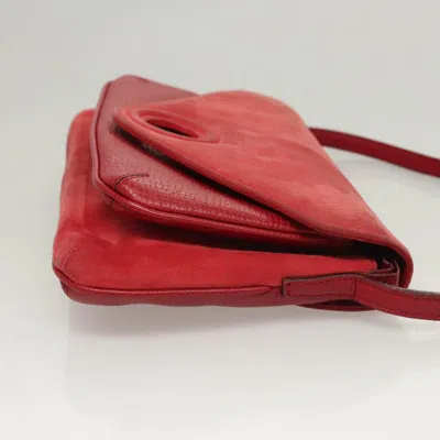 Pre-owned Loewe Goya Red Suede Shoulder Bag ()
